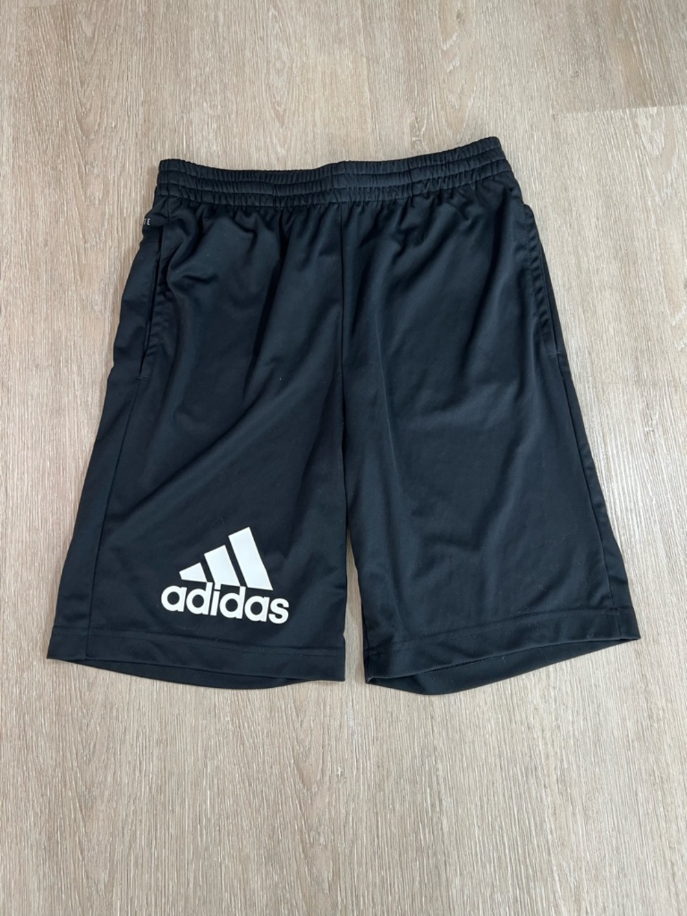adidas Black Men’s Athletic Shorts with White Logo